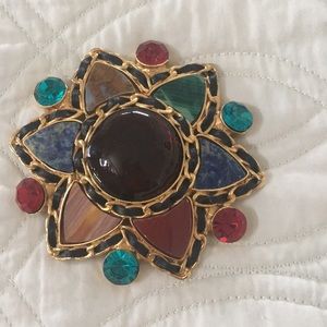 Gold-tone metal Chanel brooch